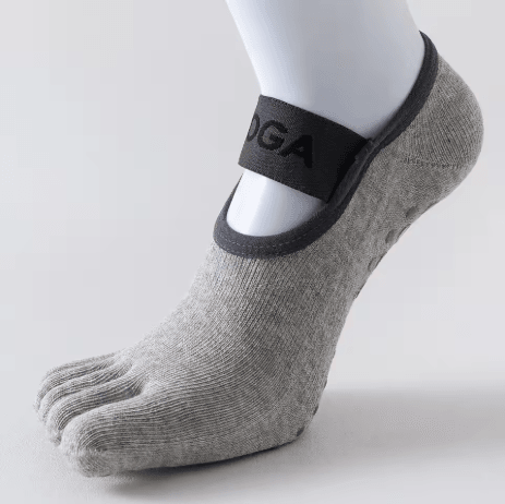 Womens Five Finger Yoga Socks Anti Slip Cotton Fitness Socks for Pilates and Training