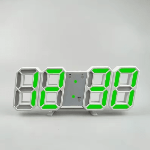 3D LED Digital Wall Clock – Alarm Clock with Time, Date & Temperature Display