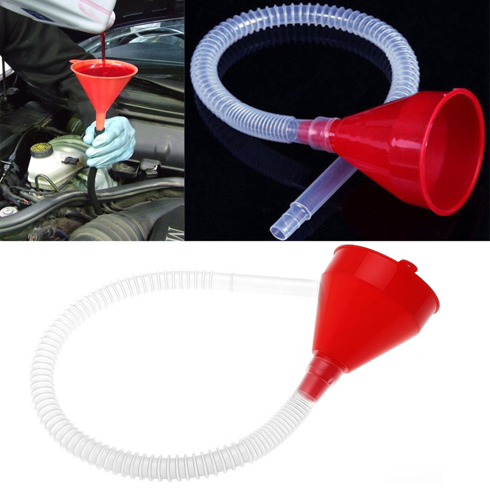 Telescopic Car Refueling Funnel, Universal Oil Funnel with Detachable Hose for Motorcycle and Engine