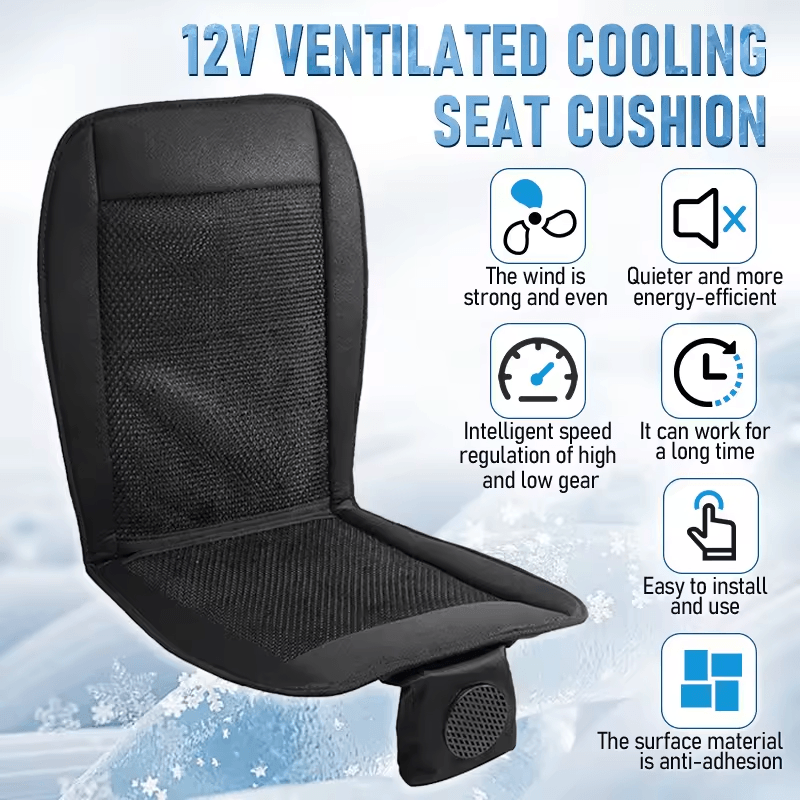 12V Car Cooling Seat Cushion with 8 Fans Ventilated Summer Seat Pad for Comfortable Driving