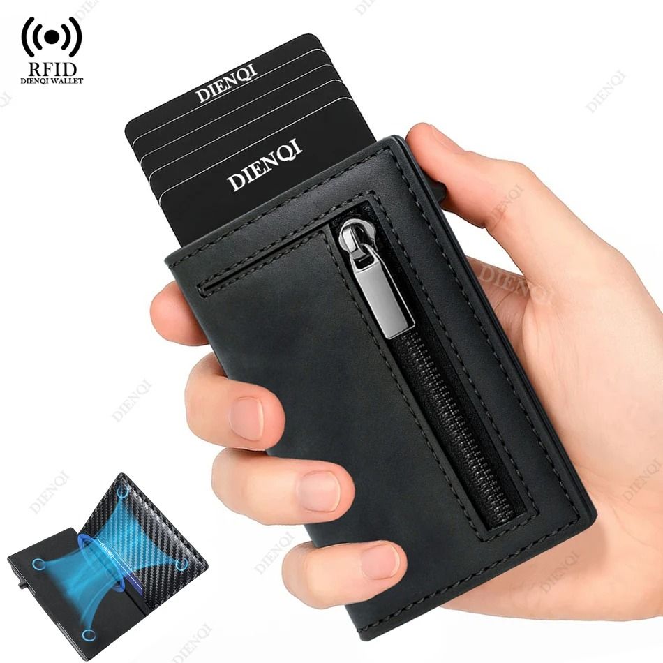 Magnetic Minimalist Wallet – Luxury RFID-Blocking Pop-Up Cardholder