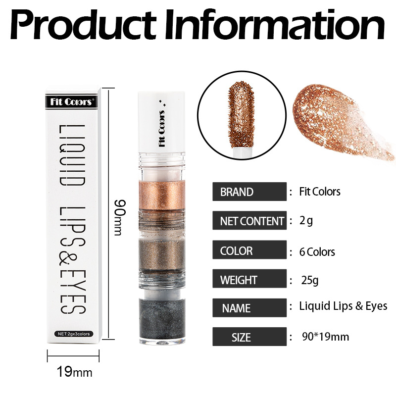 Smoky Eye Water Eyeshadow, Diamond Liquid Pearl Shimmer, Eye Shadow Liquid Lip Dye, All-Day Wear, Crease-Proof