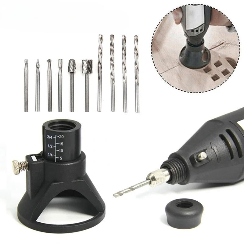Rotary Multi Tool Cutting Guide Attachment with Router Bits Set
