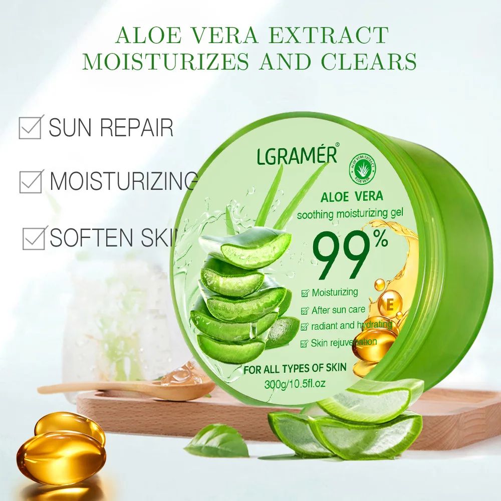 99 Percent Aloe Vera Gel Moisturizing Face and Body Hydrating Skin Care Gel