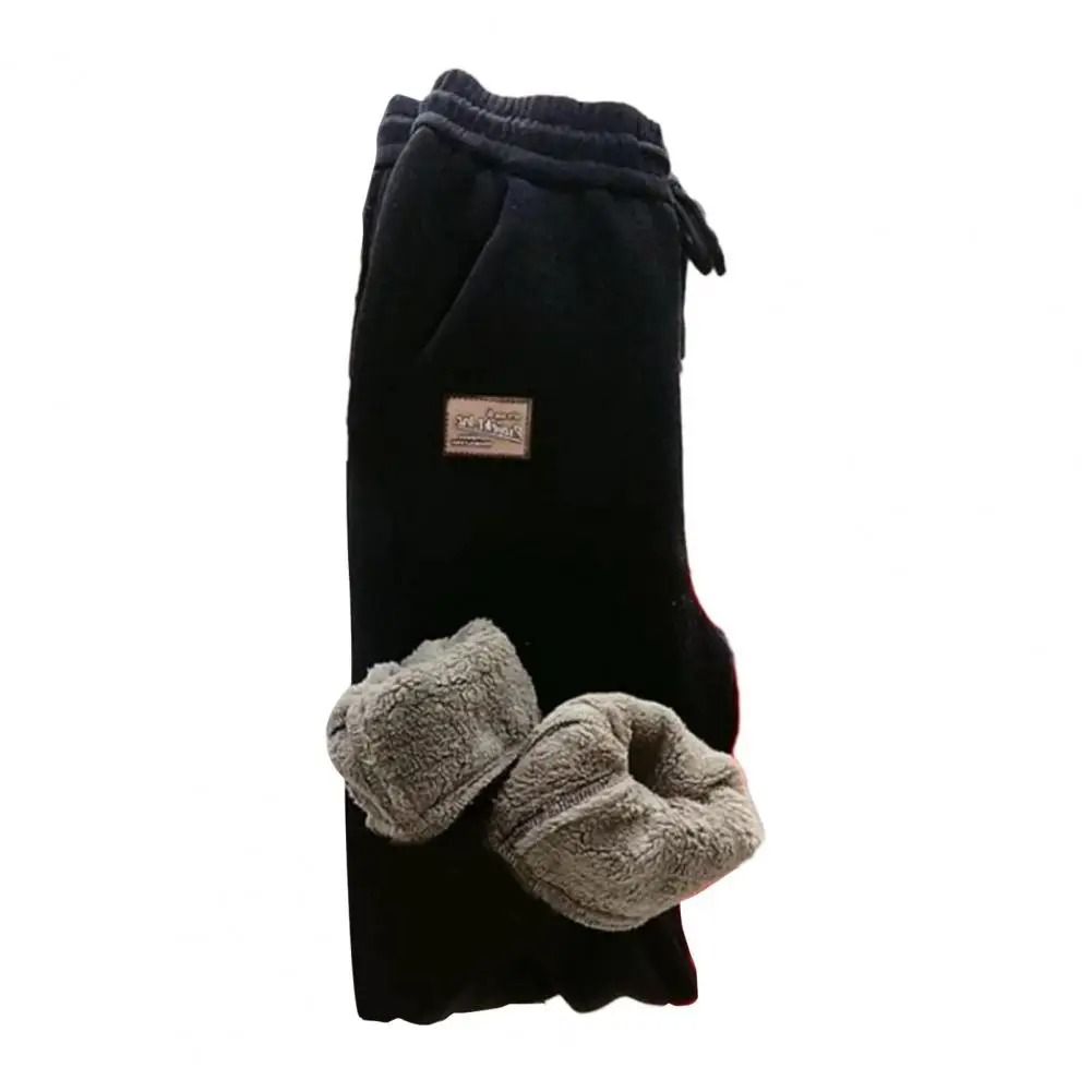 Women High Waist Thermal Sweatpants Thick Fleece Lined Harem Trousers with Pockets