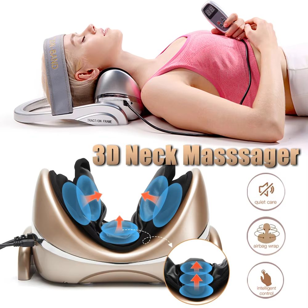 Electric Neck Massager with Heat Vibration and Air Compression for Cervical Pain Relief