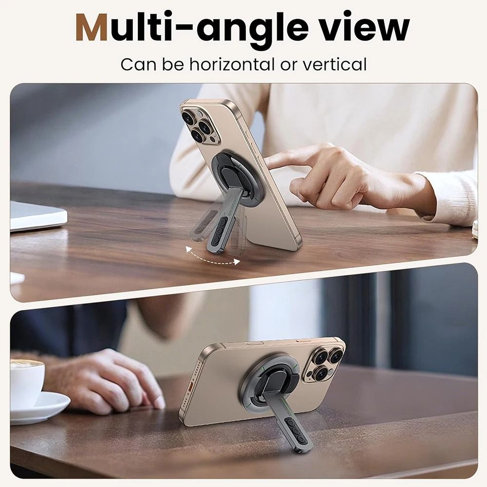 Universal Double-Sided Magnetic Finger Ring & 360° Rotating Smartphone Stand