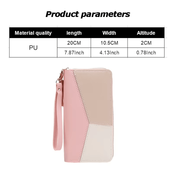 Womens Long Zipper Wallet PU Leather Card Holder Clutch Purse