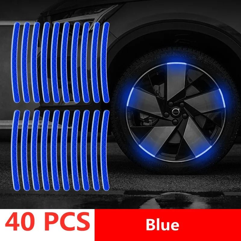 Car Wheel Hub Reflective Stripes | Door Handle Safety Warning Stickers & Rear Reflective Tape