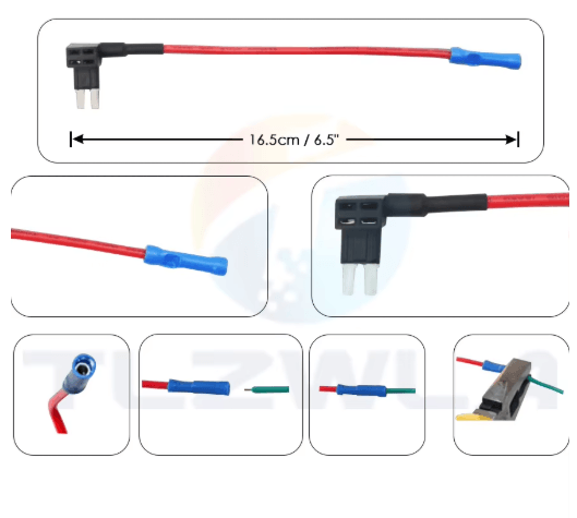 12V Add-A-Circuit Fuse Tap Adapter – Car Fuse Holder with 10A Blade Fuse (Mini / Micro / Standard)