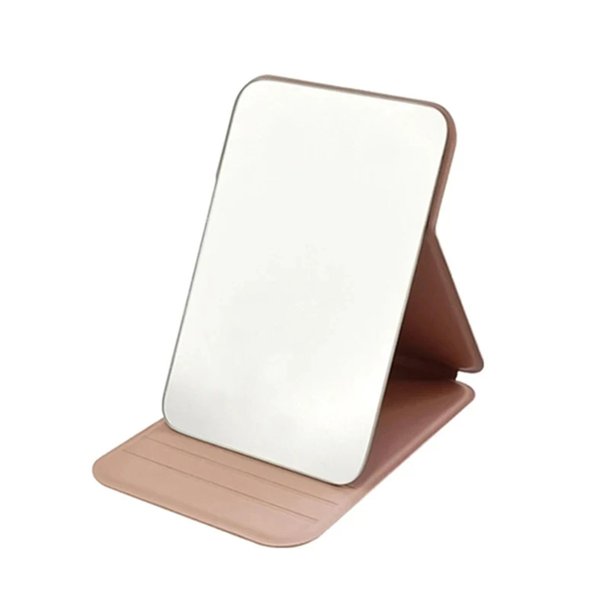 Compact and Stylish Women MINI Folding Makeup Mirror, High-Quality Portable Pocket Mirror with Solid Color Handle