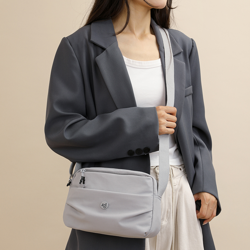 Macaron Colored Nylon Cloth Crossbody Bag Versatile Small Square Shoulder Bag for Women