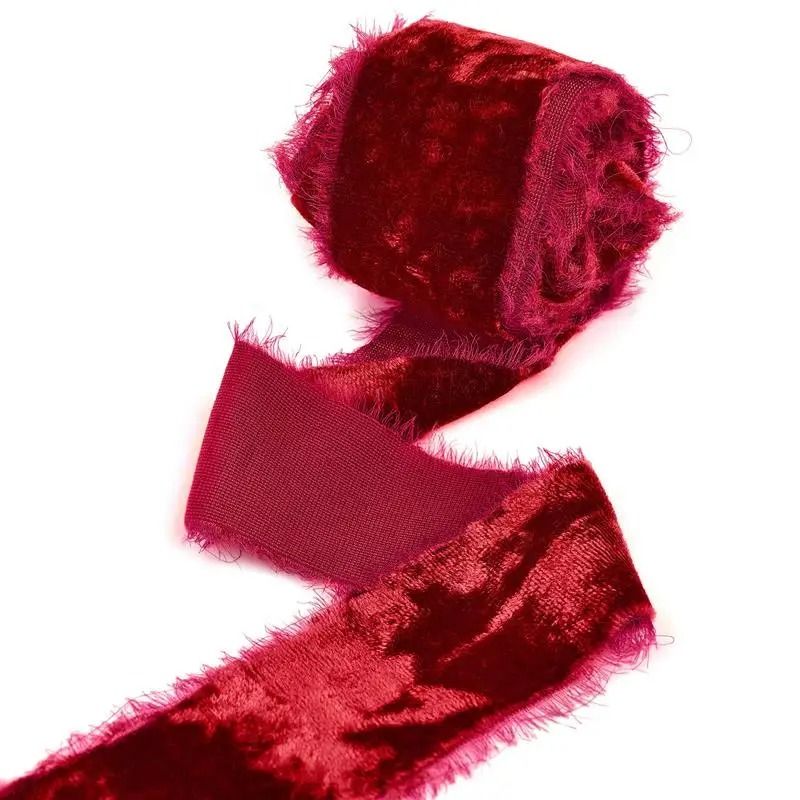 Frayed-Edge Velvet Suede Ribbon | Professional 1.57 in Wedding Invitation & Bouquet Wrapping System