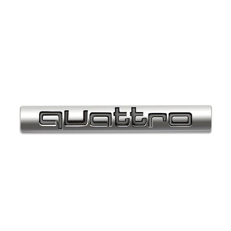 Quattro Logo Metal, Front Grill Badge, Car Emblem Sticker Decals