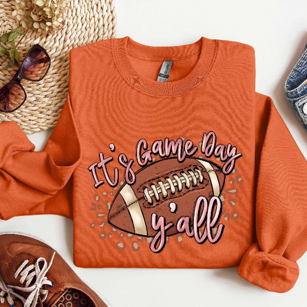It's Game Day Y'all Football Game Shirt, Unisex Football Shirts, Football Tee, Football Season Shirt, Gameday Shirt