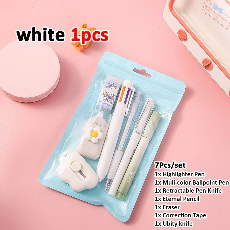 7 in 1 School Stationery Set Complete Student Supplies Gift Kit