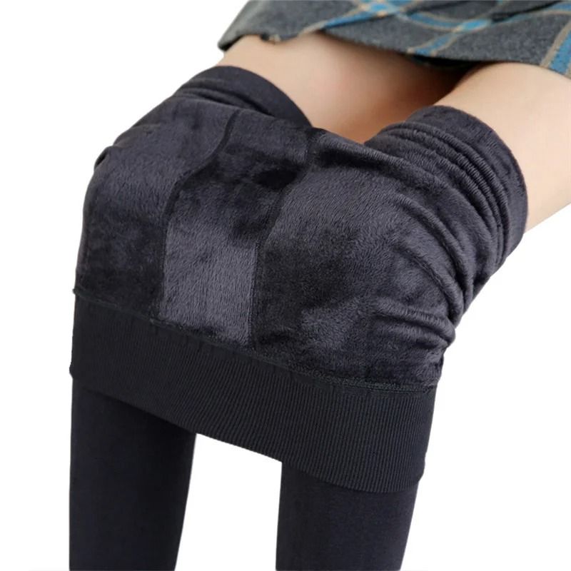 Womens Warm Velvet High Waist Winter Leggings