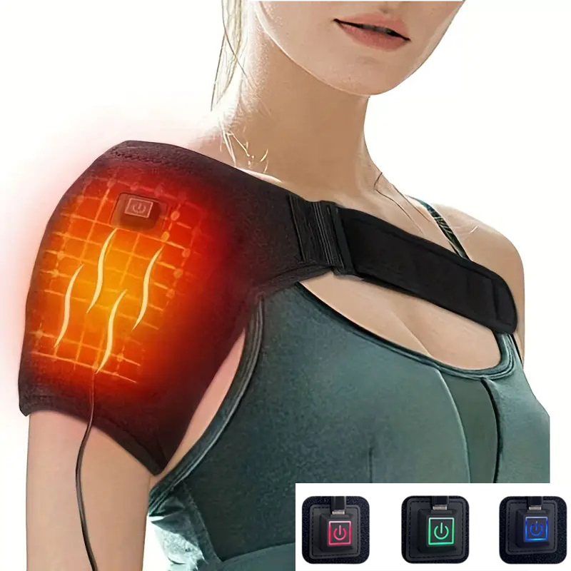 Heated Shoulder Brace Wrap USB Electric Heating, Arm Shoulder Support Belt, Massage Strap, Fitness Brace Keep Warm