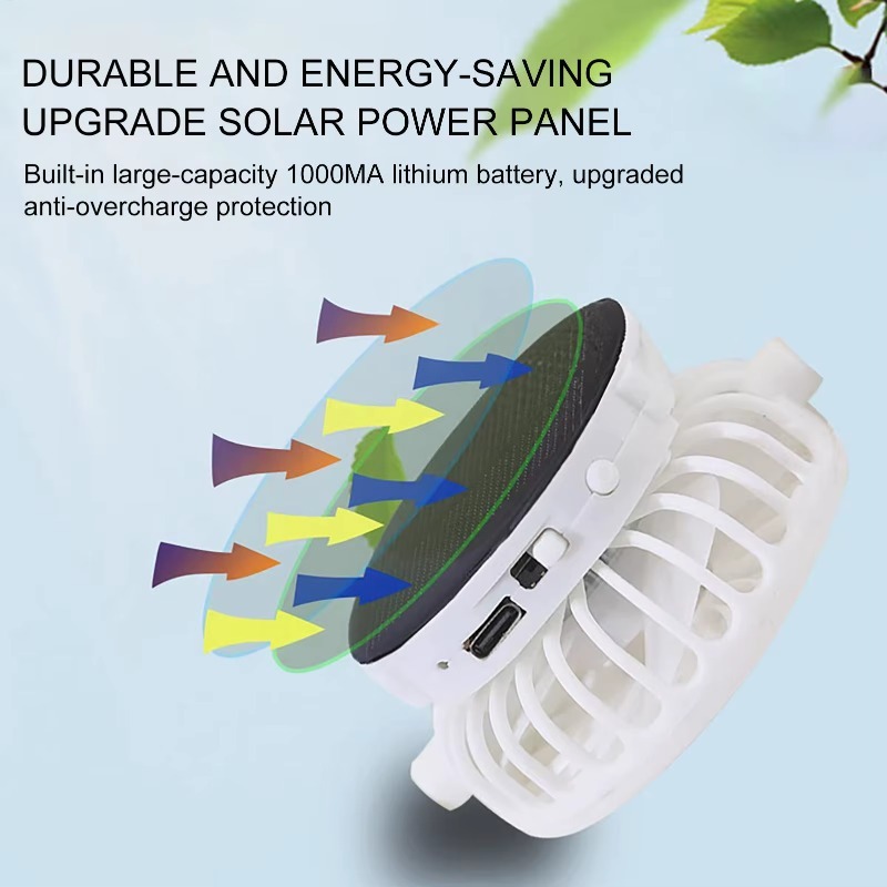 Solar Power Cooling Fan Baseball Cap Breathable Mesh Summer Sun Hat