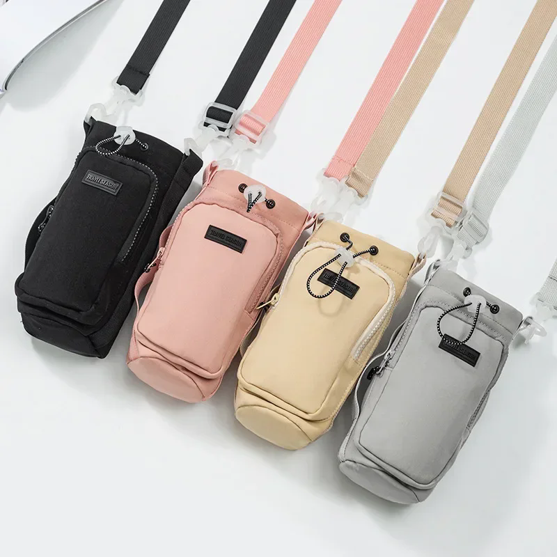 Insulated Water Bottle Carrier Bag with Phone Pocket and Adjustable Strap