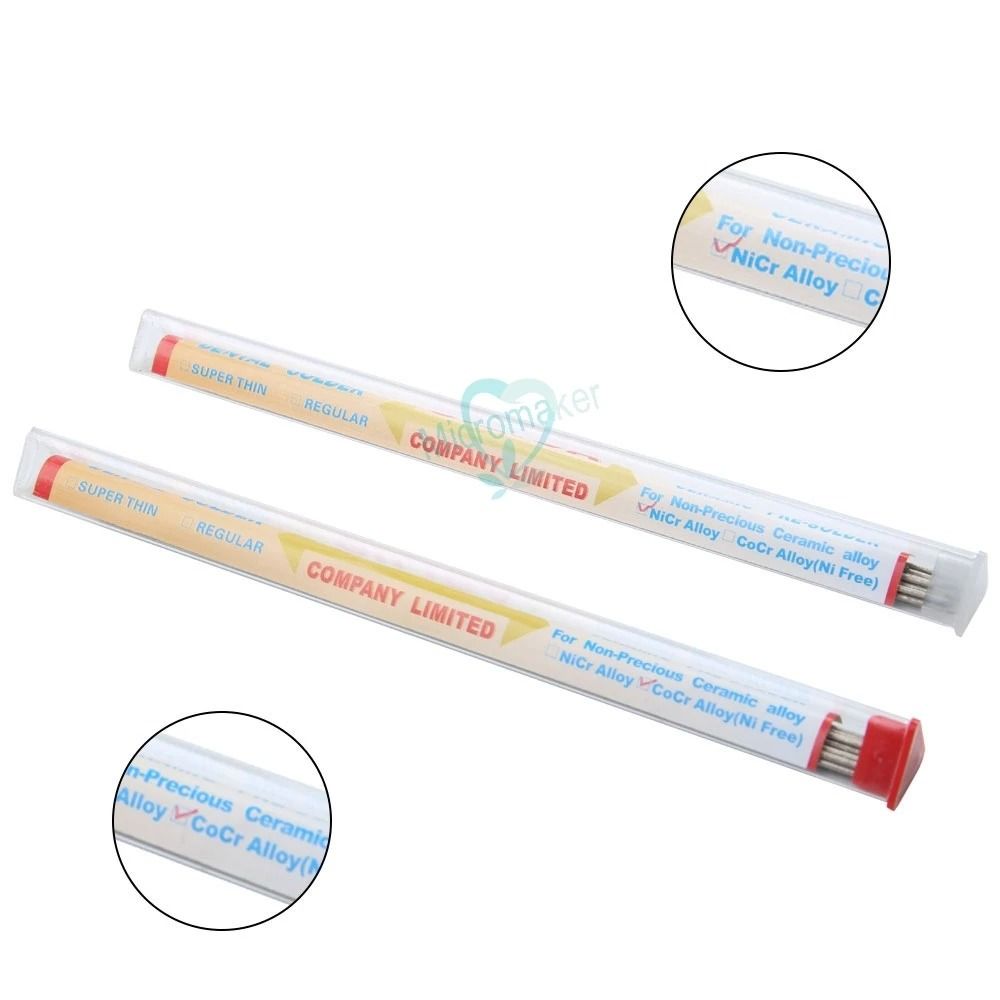 Dental NiCr or CoCr Alloy Welding Rod Tube High Temperature PFM Soldering Rod for Lab Use