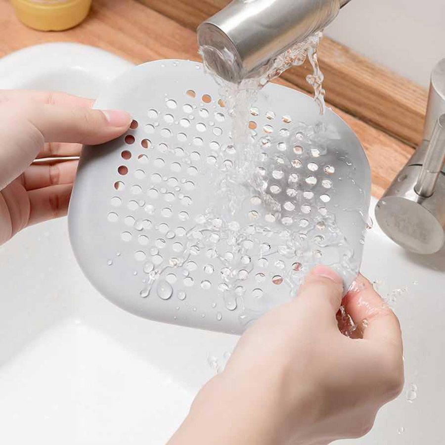Square Silicone Drain Sticker Bathroom Hair Filter & Sewer Drain Cover for Household Use