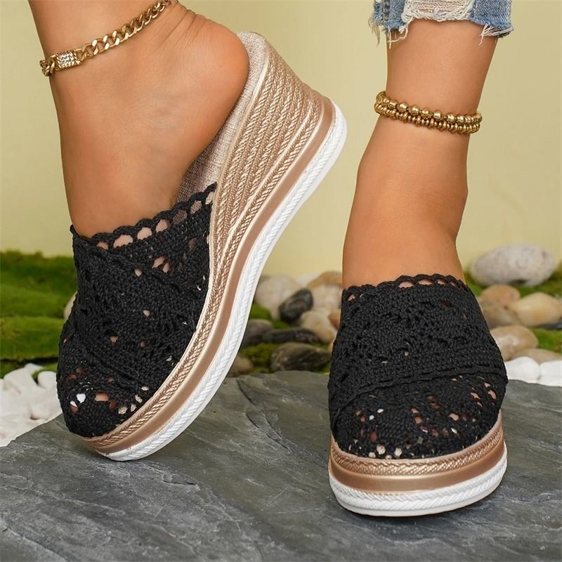 Summer Fashion Wedge Sandals for Women with Breathable Design and Soft High Heel Comfort