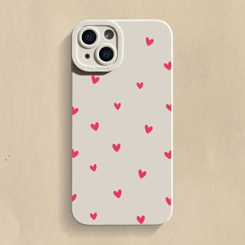 Black Love Heart Shockproof Silicone Phone Case