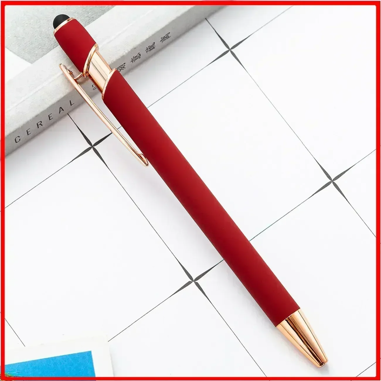Customized Logo Ballpoint Pen, Personalized Stylus Touch Pen, Engrave Text Metal Pen, Office, School Stationery Supplies