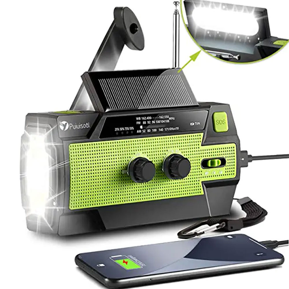StormReady Solar Hand Crank Emergency Weather Radio with LED Reading Light