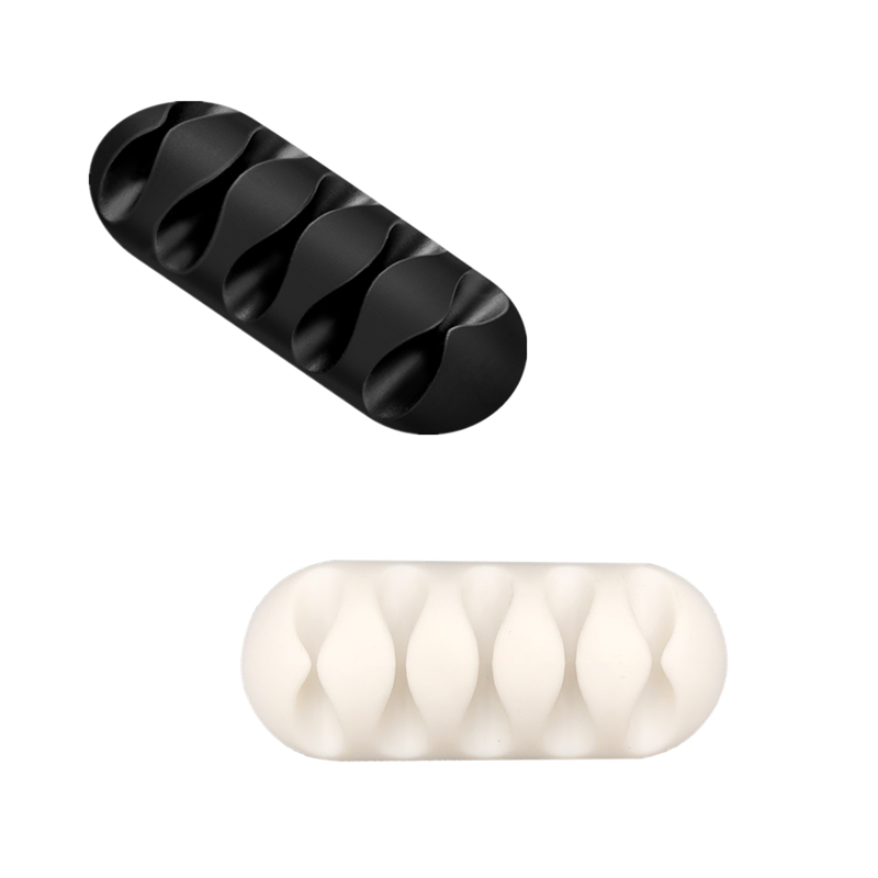 Round Silicone USB Cable Clip Organizer Desk Tidy Charger Cord Clips Adhesive Wire Clamp Management