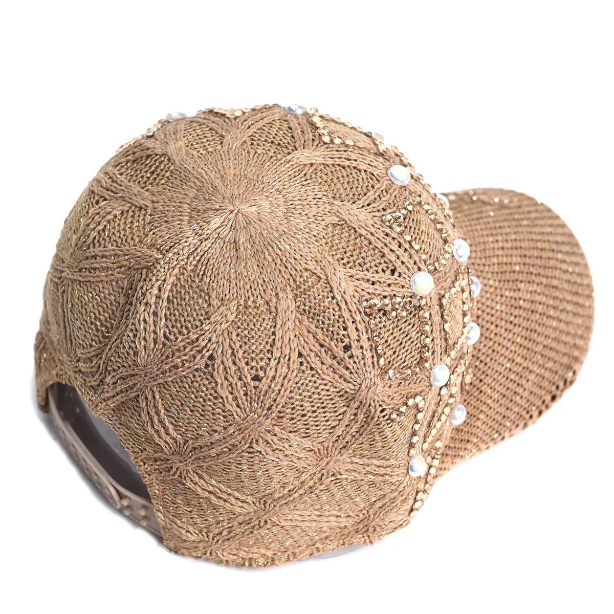 Womens Straw Baseball Cap – UV Protection Adjustable Summer Beach Sun Hat