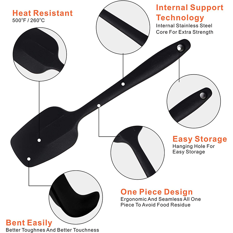 Silicone Spatulas Flexible Scrapers Non-Stick Spoonula Heat Resistant Baking Mixing Tool