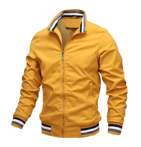 Mens Stand Collar Zipper Jacket Waterproof Outdoor Windbreaker Bomber Coat