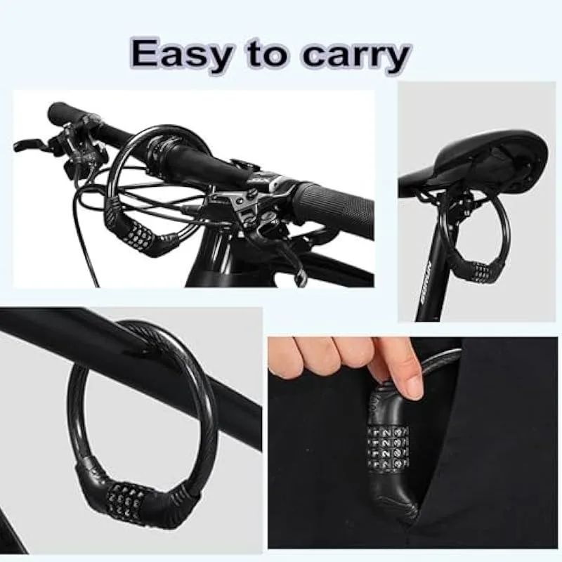 4 Digit Combination Bicycle Cable Lock