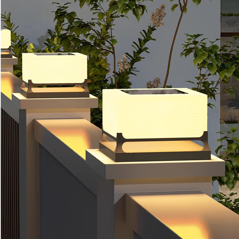Waterproof Solar Light for Yard, Patio, Pathway, and Door Post, Modern Courtyard Pillar Light
