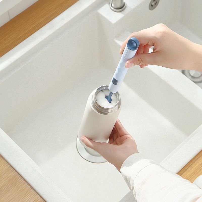 360 Degree Rotation Silicone Bottle Brush Set, Food Grade Baby Bottle, Pacifier & Nipple Cleaning Brushes with Soft Head