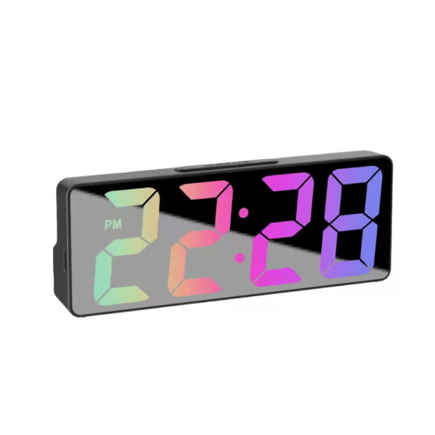 Modern LED Digital Alarm Clock – Adjustable Brightness Bedroom Clock with Temperature Display