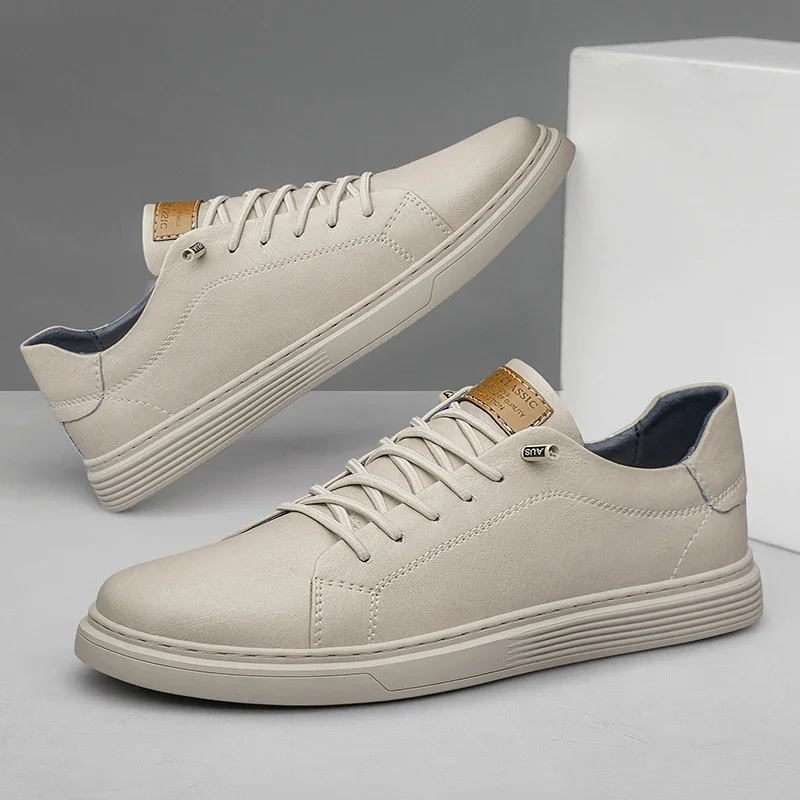 Mens Brand Italian Genuine Leather Oxford Casual Shoes, Outdoor Black Jogging & Office Dress Shoes