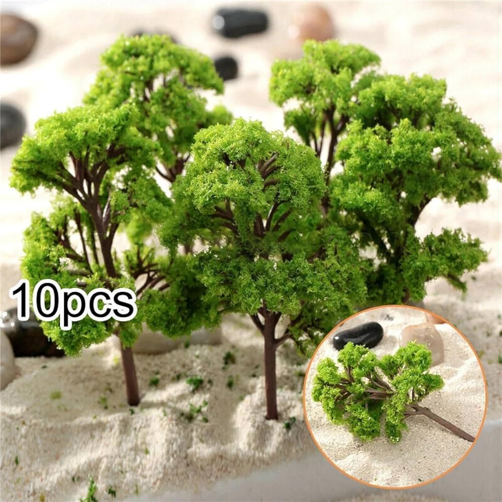 Miniature Model Trees Set 10pcs Railroad Scenery Trees for Diorama and Landscape Decor