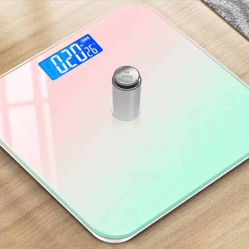 Gradient Glass Digital Weight Scale with Intelligent LCD Display