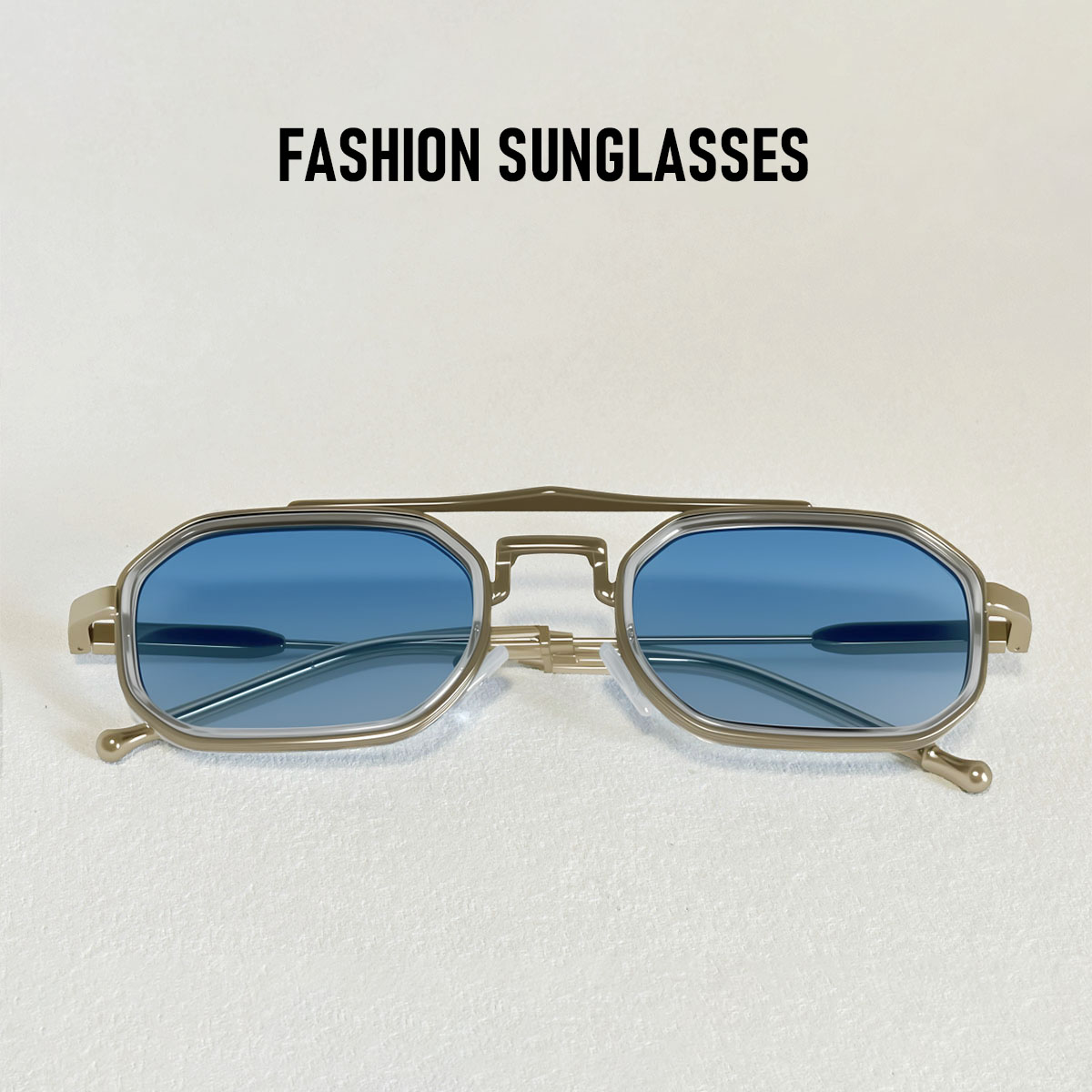 Vintage Steampunk Square Sunglasses Metal Frame Retro Eyewear