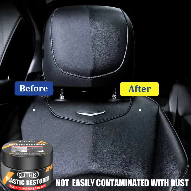 Car Plastic Restorer Crystal Clear Auto Interior Leather & Panel Renewal Wax Coating Agent, Back to Black Gloss Car Wax
