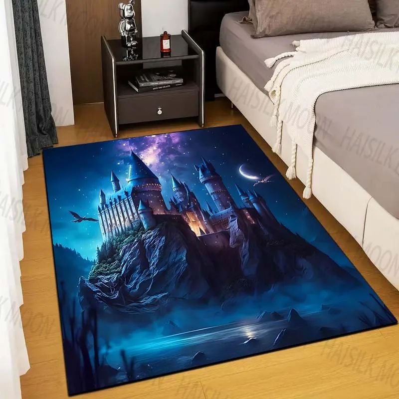 Magic Castle Fantasy Rug – Non-Slip Soft Carpet for Kids Bedroom & Living Room Decor