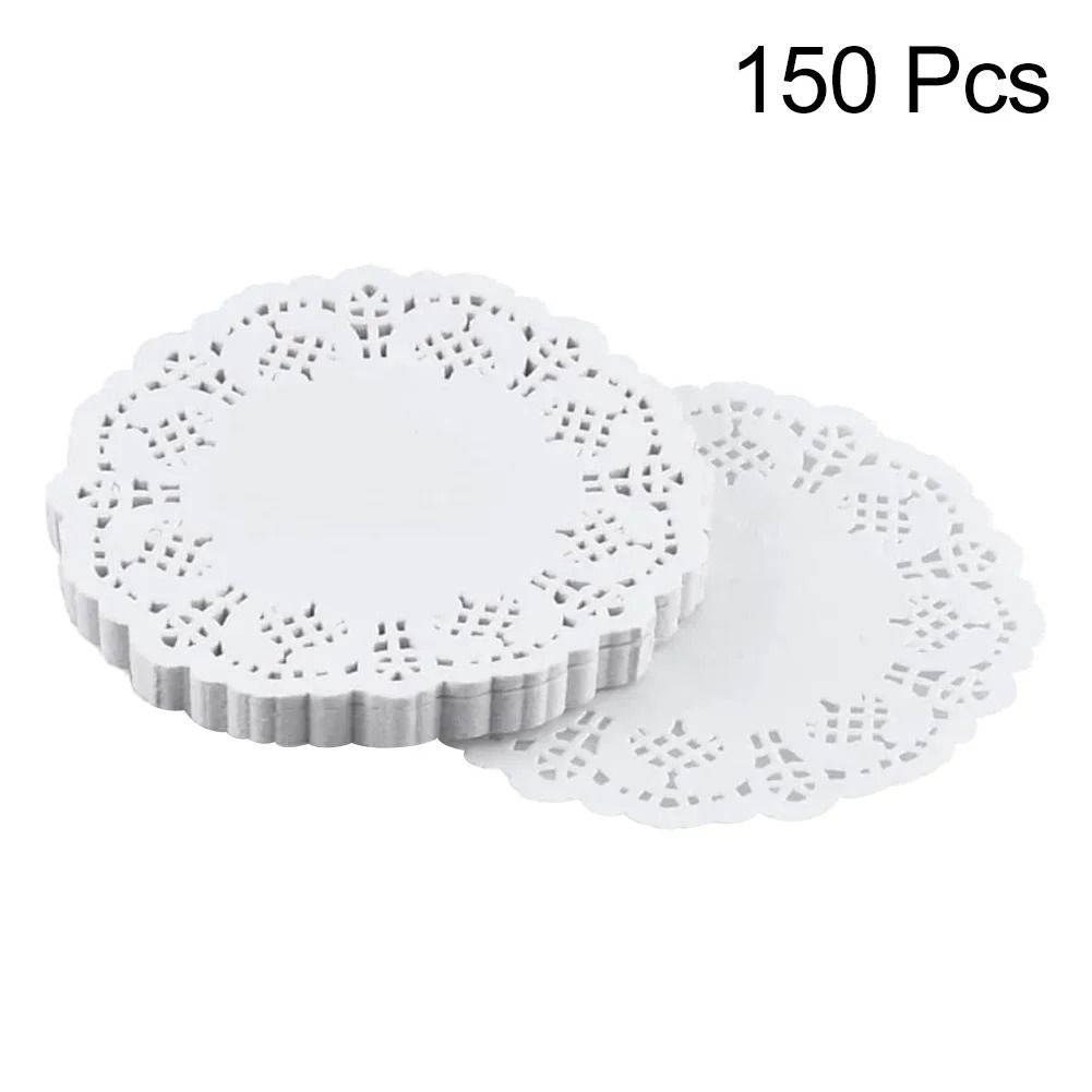 3.5 Inch Round Paper Doily Lace Mat for Cupcakes and Desserts