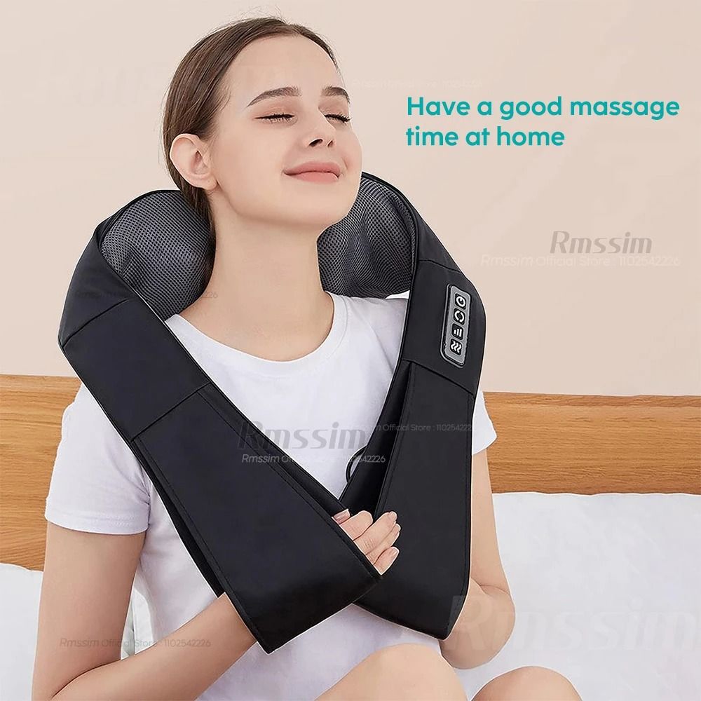 Shiatsu Neck and Shoulder Massager Heated Deep Kneading Back and Body Massage Pillow