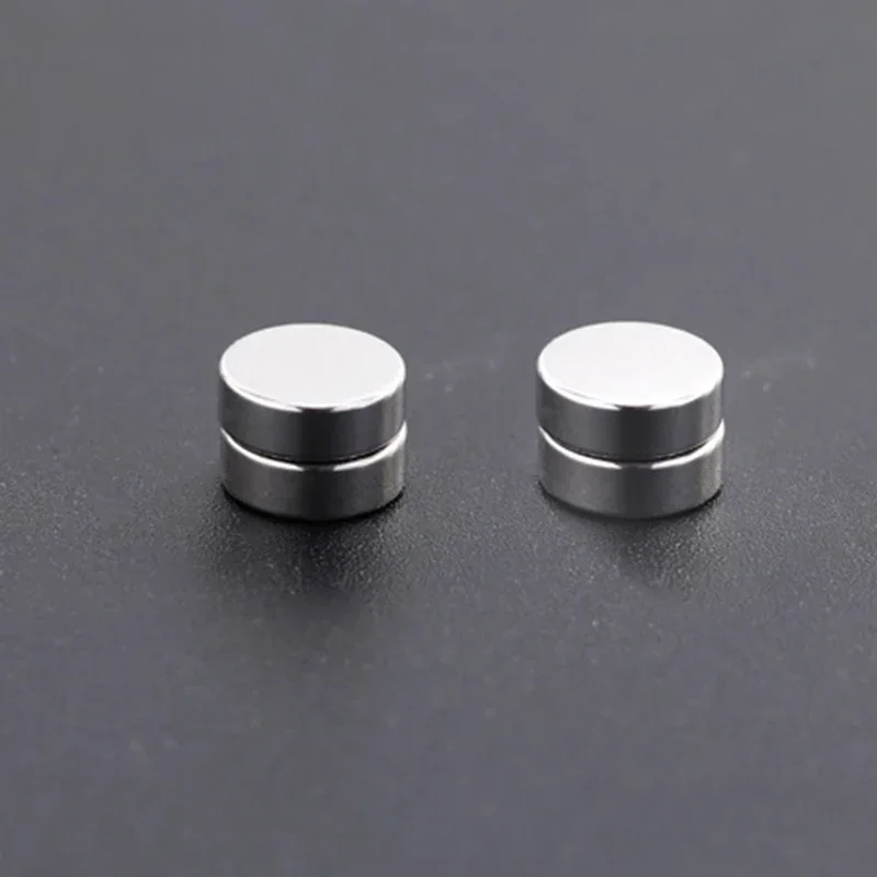 Crystal Magnetic No-Pierce Stainless Steel Stud Earrings for Men, Punk Zircon Magnet Earrings, Non-Piercing Jewellery