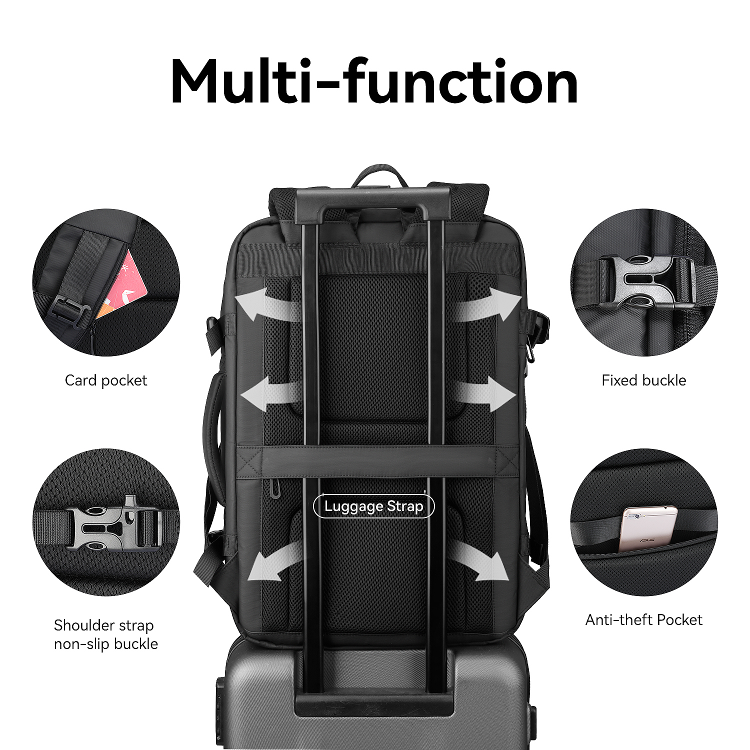 Expandable Travel Laptop Backpack for Men with USB Charging Port