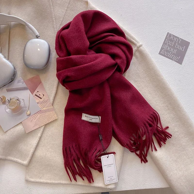 Luxury Winter Wool Blend Pashmina Scarf – Thick Cashmere-Feel Women's Shawl & Wrap 2024