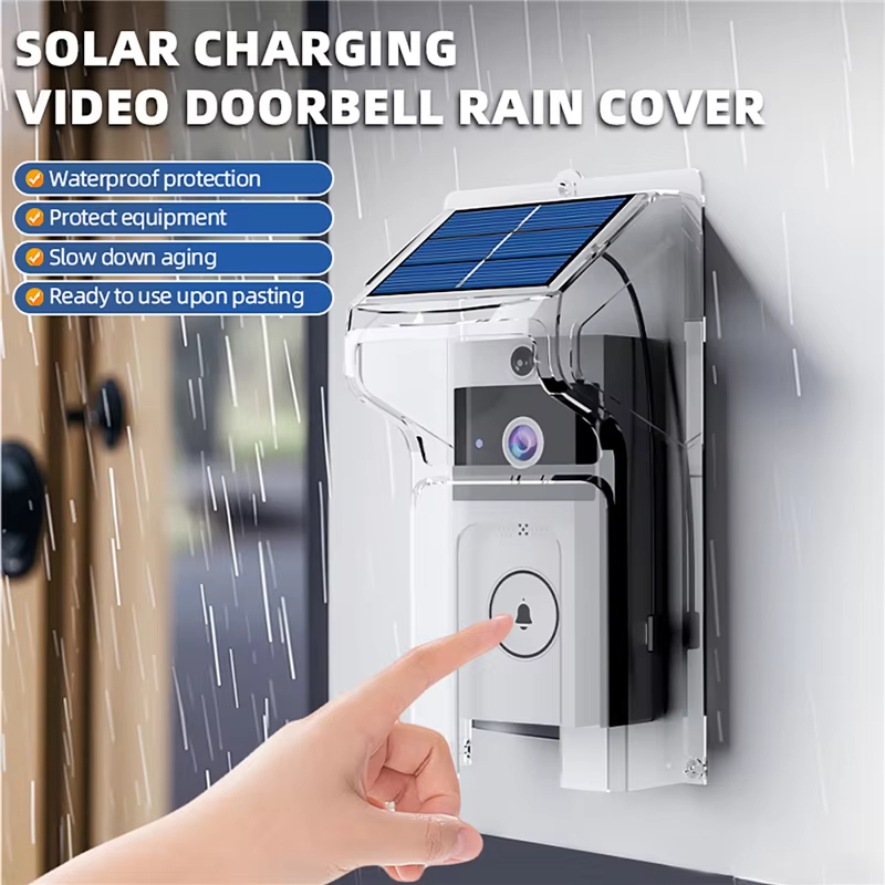 Wireless Video Doorbell, Intercom System, Surveillance Camera, Solar Rain Cover, Long Standby Security